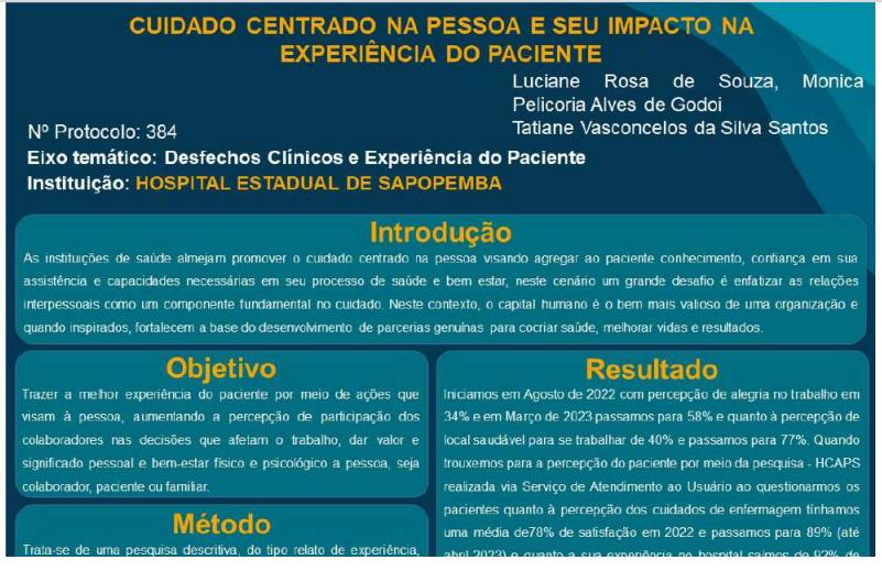 Cuidado centrado na pessoa e seu impacto na experiência do paciente