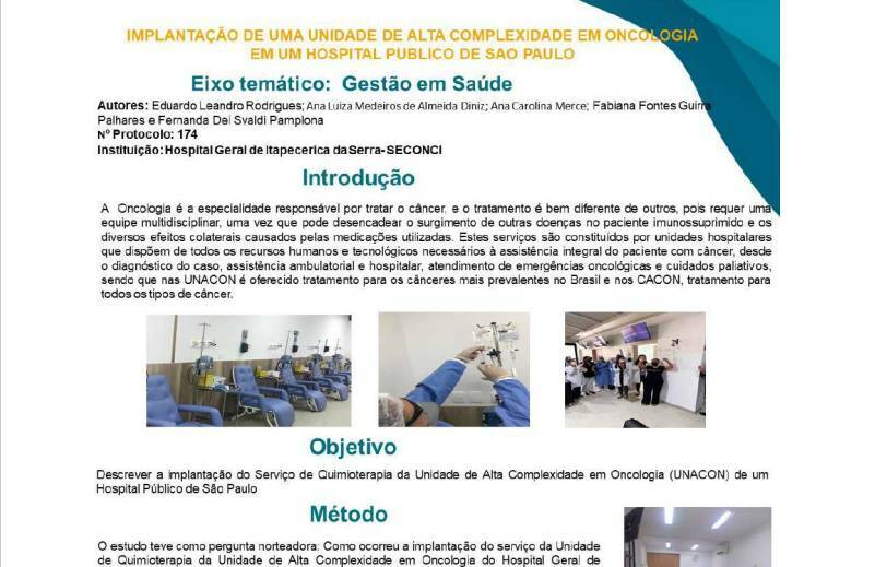 Implantação de uma unidade de alta complexidade em oncologia em um hospital público de são paulo