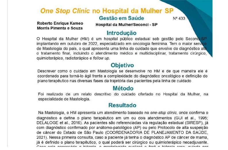One Stop clínic no Hospital da Mulher